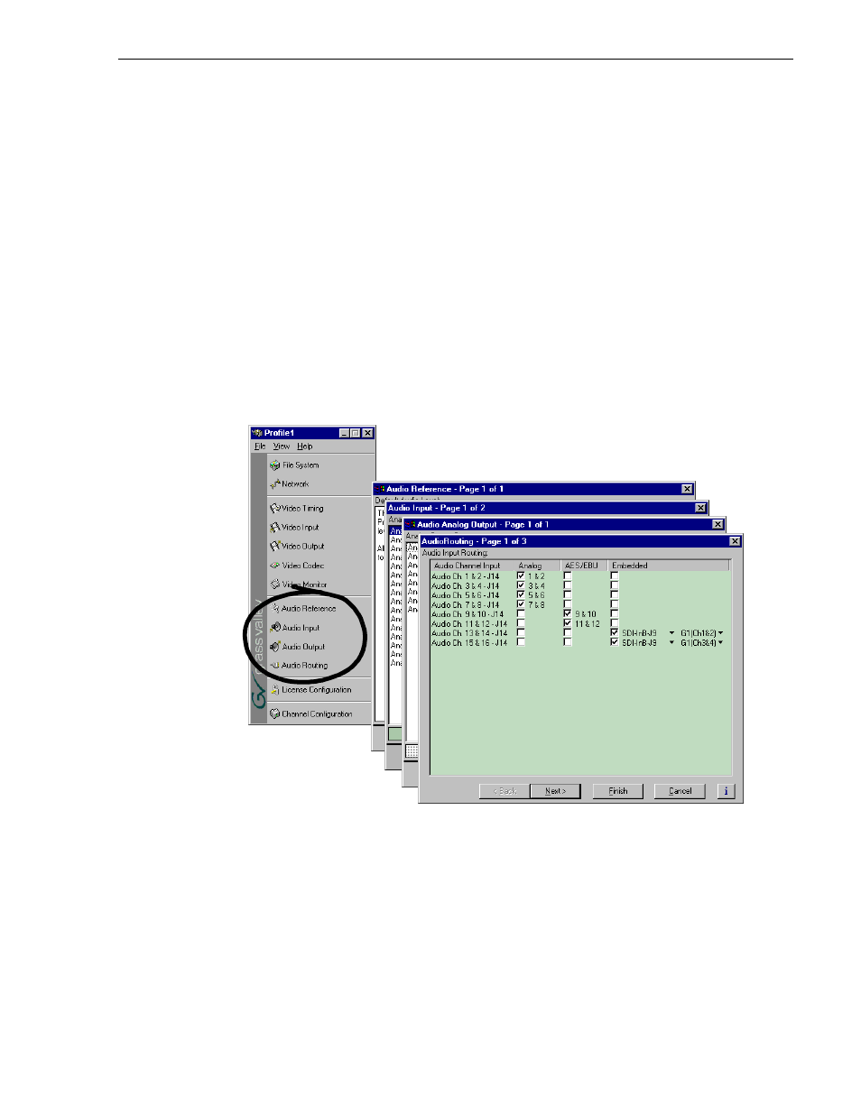 Audio setup items | Grass Valley Profile XP Aug 16 2004 User Manual | Page 51 / 352