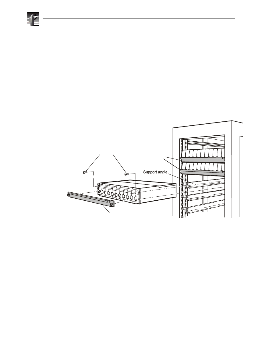 Inserting the pfr600/e chassis in the rack, Inserting the pfr600/e chassis in the rack | Grass Valley PFR600/E User Manual | Page 34 / 58