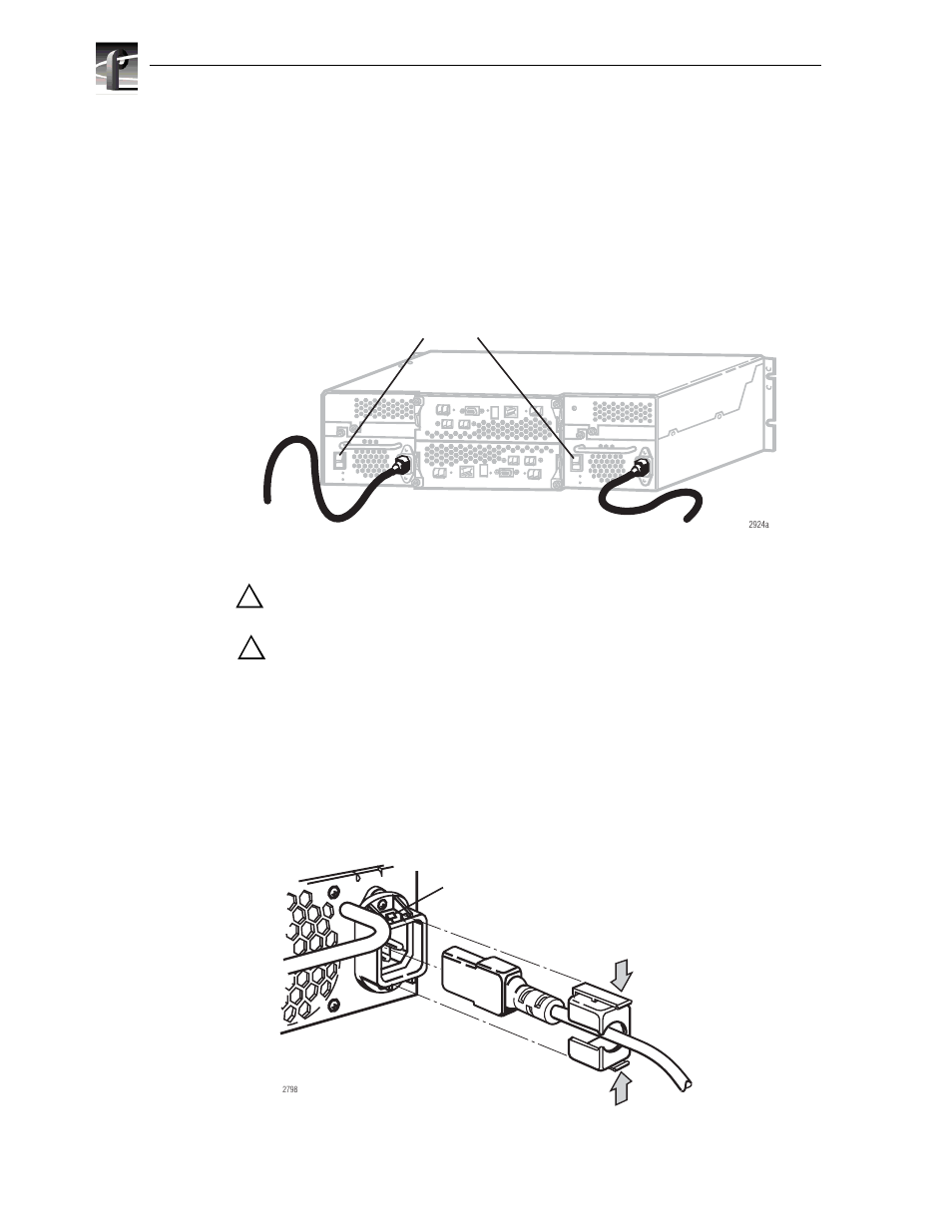 Pfr600/e power-up and initialization, Connecting electrical cables, Pfr600/e power-up and initialization | Grass Valley PFR600/E User Manual | Page 36 / 58