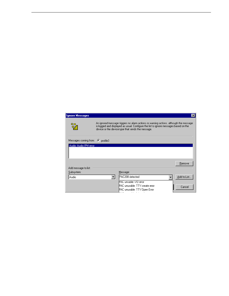 Ignoring messages | Grass Valley Profile XP Service Manual User Manual | Page 137 / 172