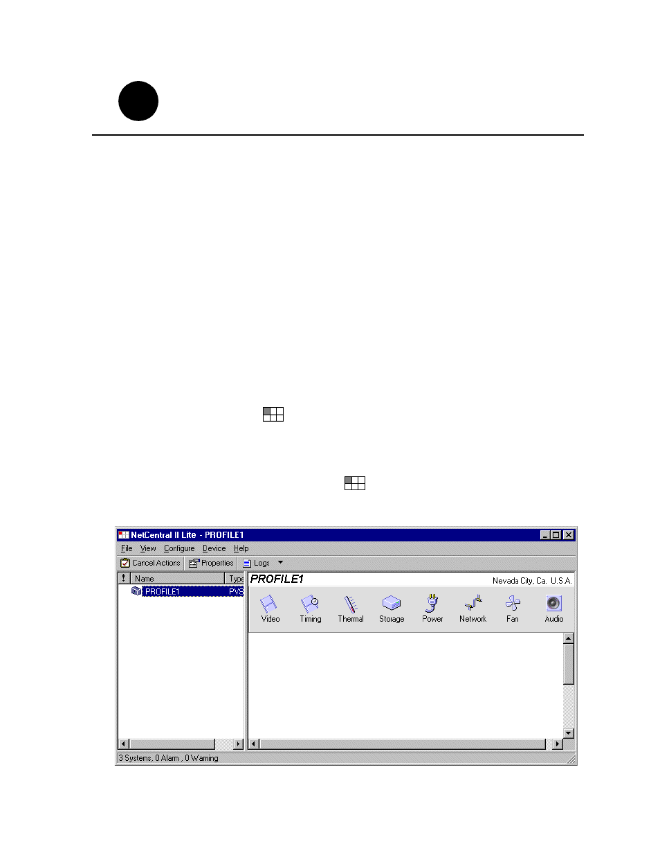 Start netcentral lite monitoring software, Starting netcentral lite on the profile xp system | Grass Valley PVS 3000 July 2004 User Manual | Page 33 / 48