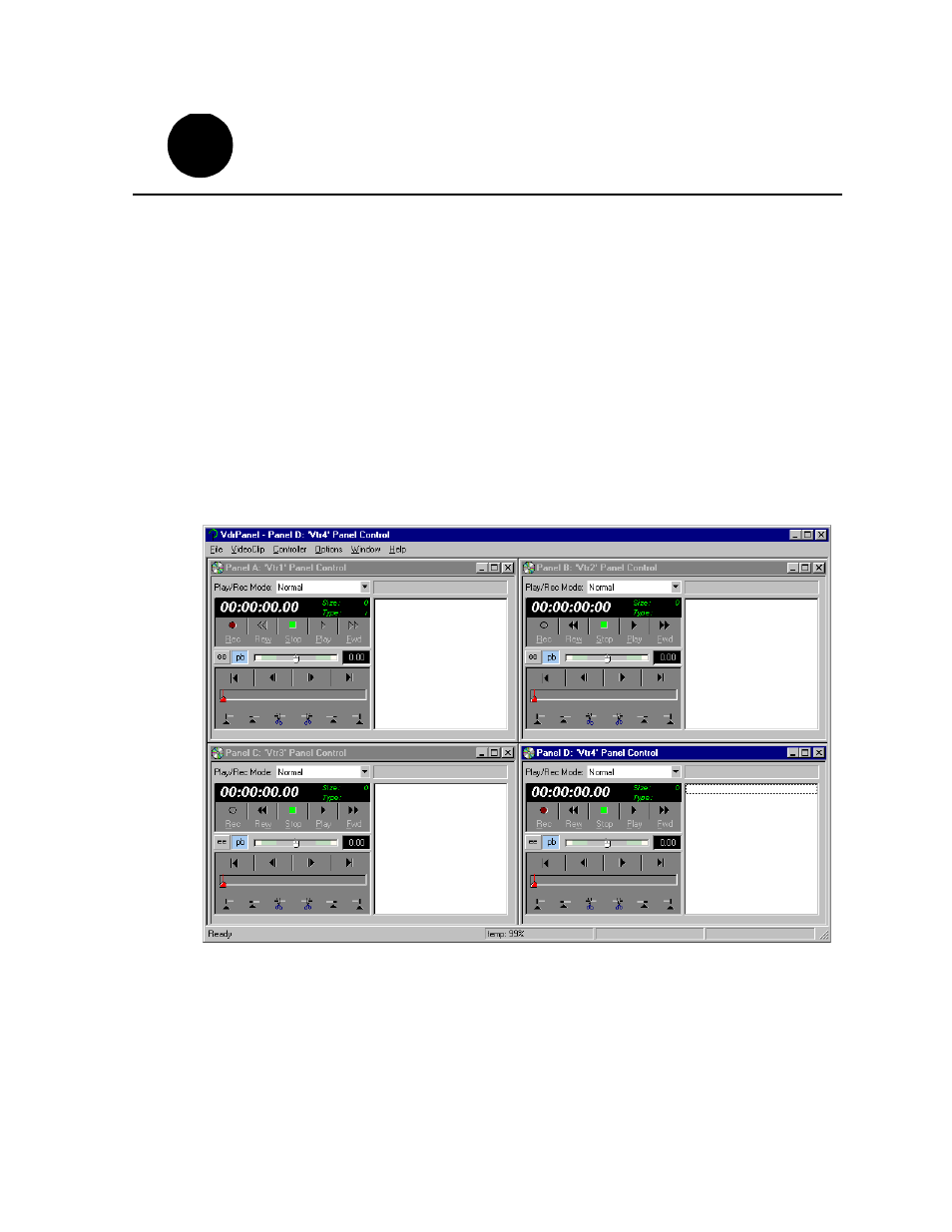 Test your system setup using vdrpanel | Grass Valley PVS 3000 July 2004 User Manual | Page 39 / 48