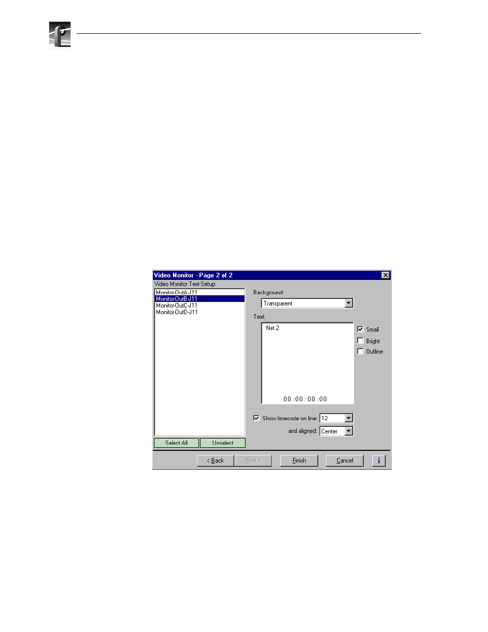 Enabling video monitor timecode burn-in | Grass Valley PVS Series System Guide v.4.0 Dec 10 200 User Manual | Page 144 / 288