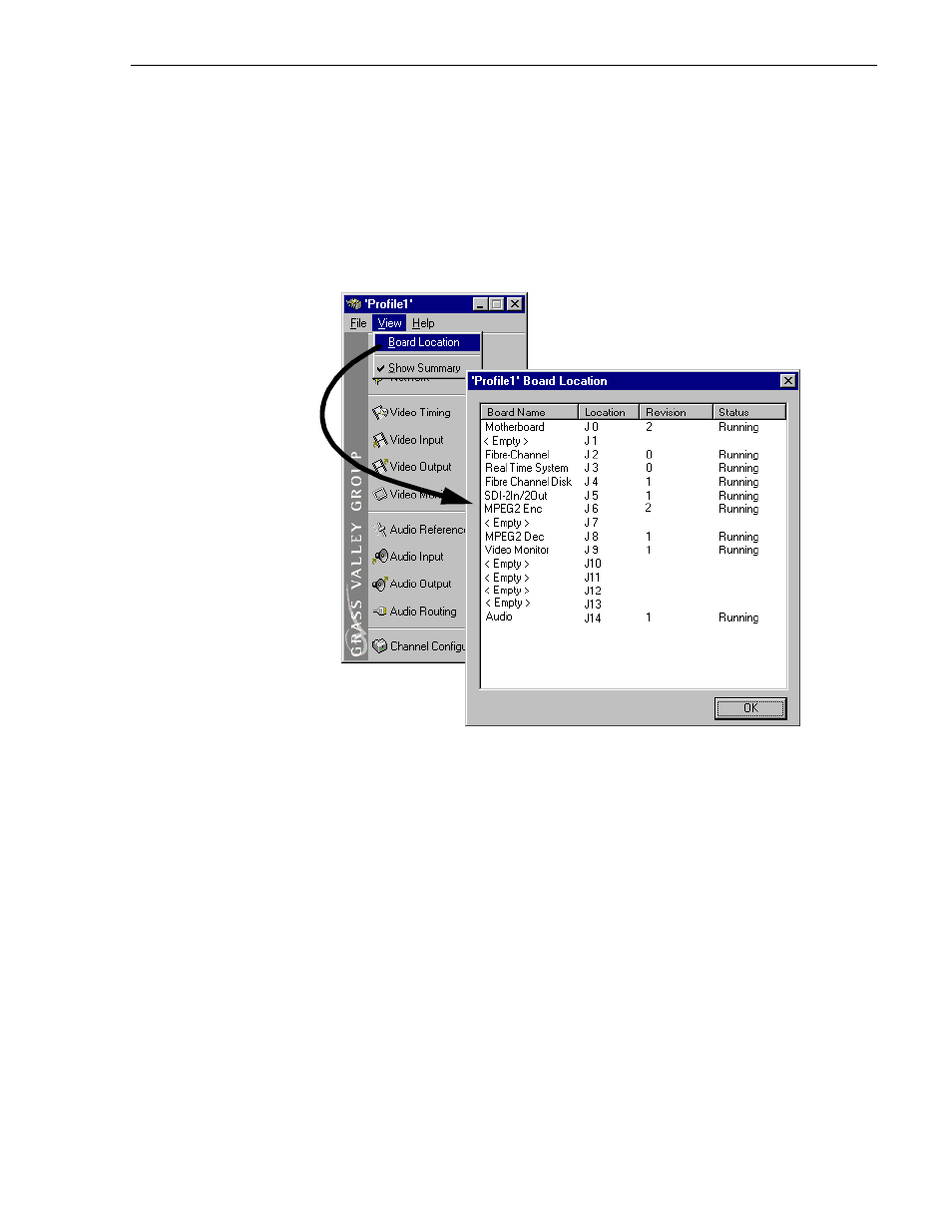 Viewing board location information | Grass Valley PVS Series System Guide v.4.0 Dec 10 200 User Manual | Page 47 / 288