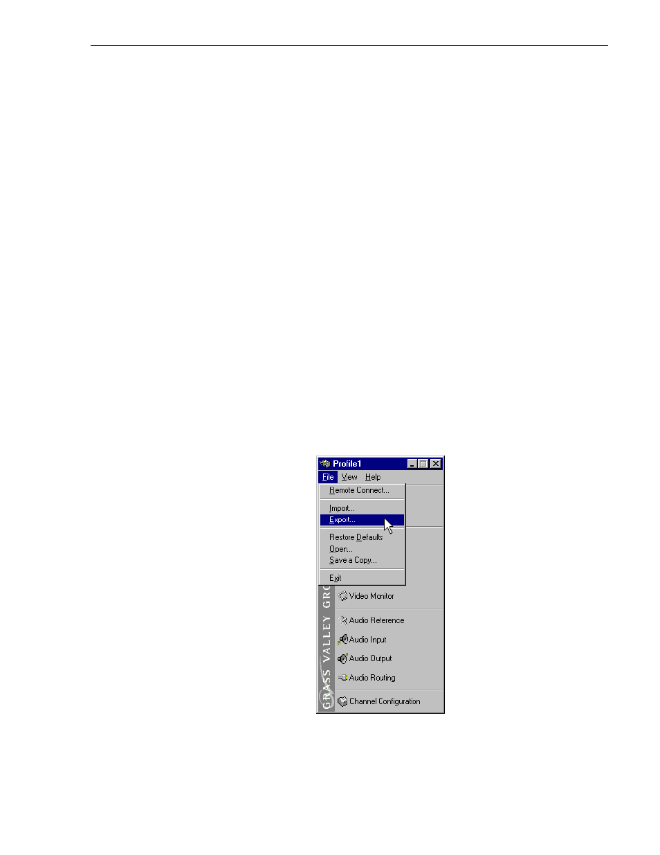 Importing and exporting system settings, Exporting a configuration | Grass Valley PVS Series System Guide v.4.0 Dec 10 200 User Manual | Page 51 / 288