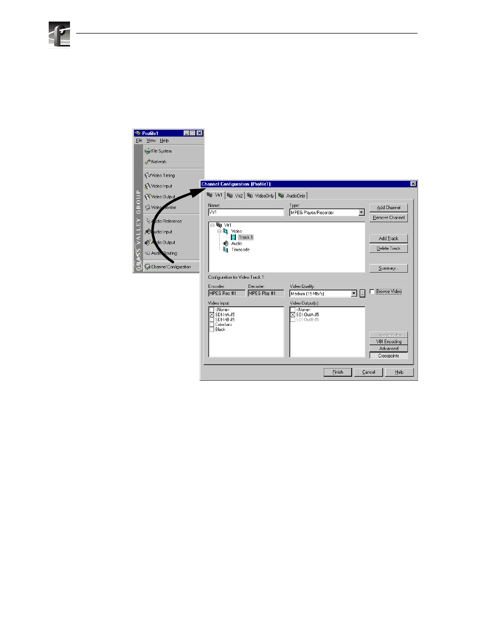 Displaying the channel configuration dialog box | Grass Valley PVS Series System Guide v.4.0 Dec 10 200 User Manual | Page 88 / 288