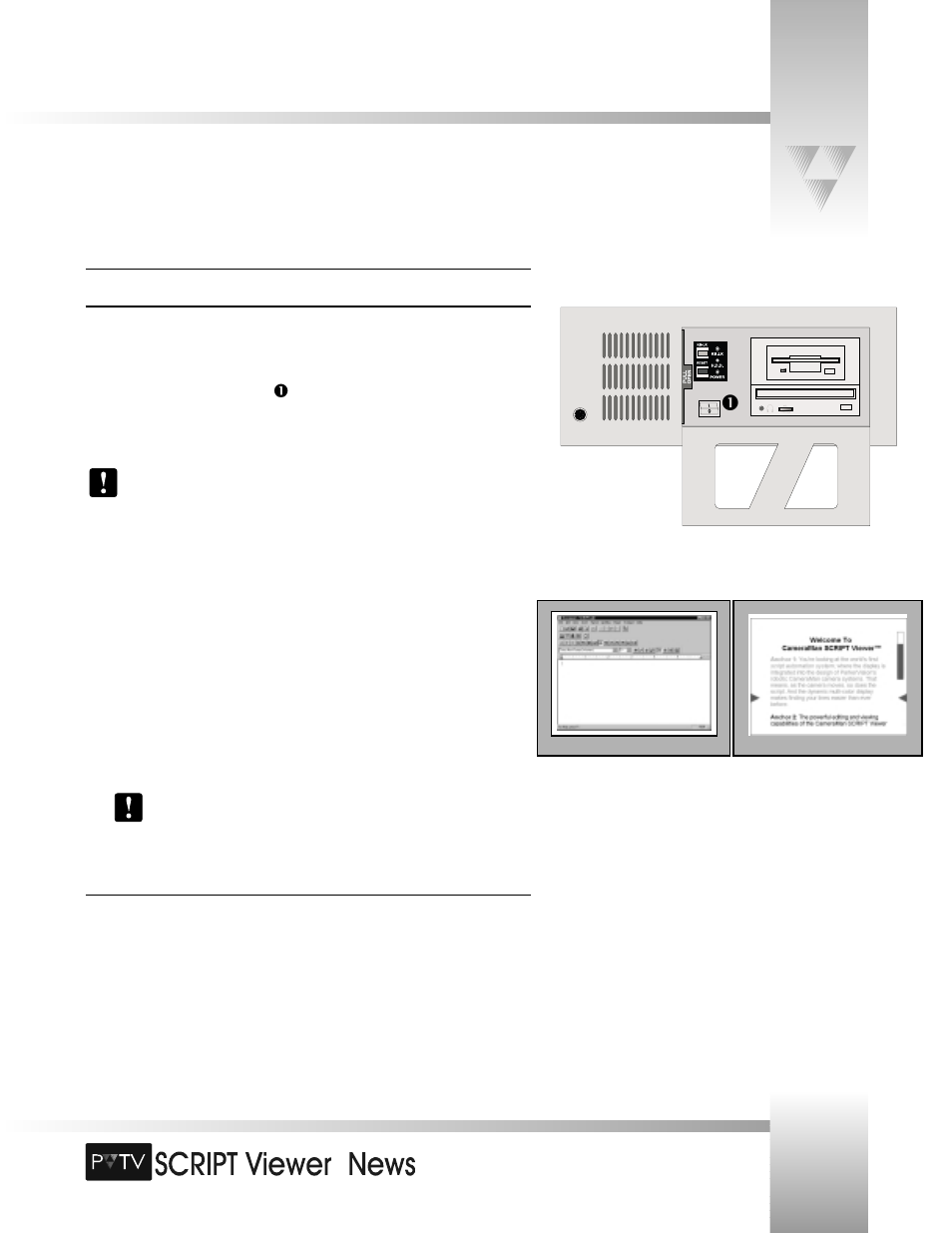 Powering up | Grass Valley SCRIPT Viewer News Rev.A User Manual | Page 19 / 60