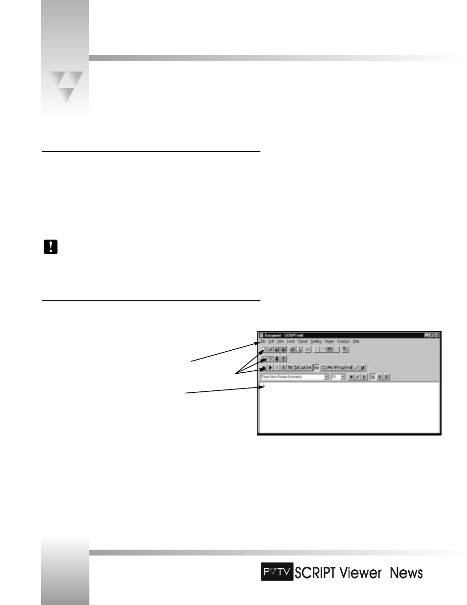 Introduction to scriptedit | Grass Valley SCRIPT Viewer News Rev.A User Manual | Page 22 / 60
