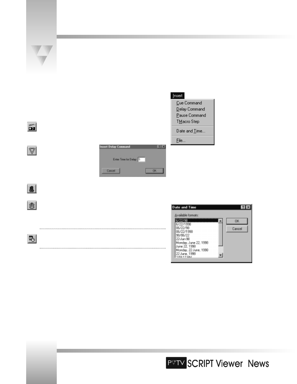 The scriptedit menus and toolbars | Grass Valley SCRIPT Viewer News Rev.A User Manual | Page 26 / 60