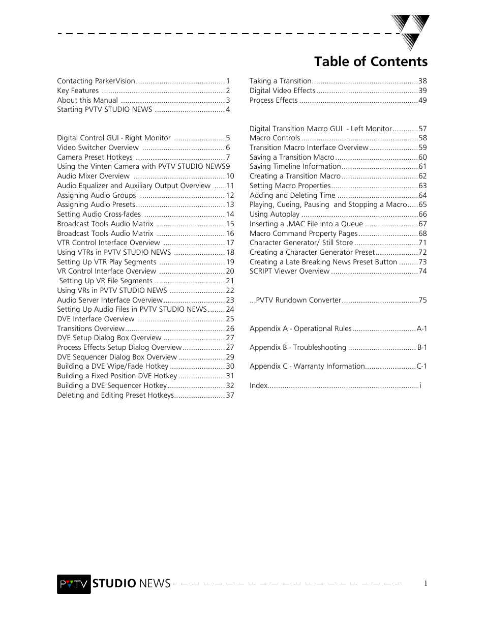 Grass Valley PVTV NEWS Rev.4.02 User Manual | Page 3 / 96