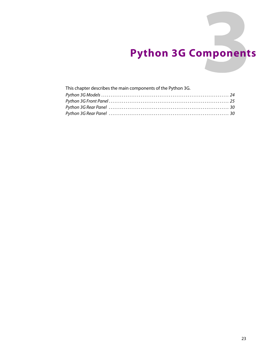 3 python 3g components, Python 3g components | Grass Valley Python 3G User Manual | Page 27 / 53