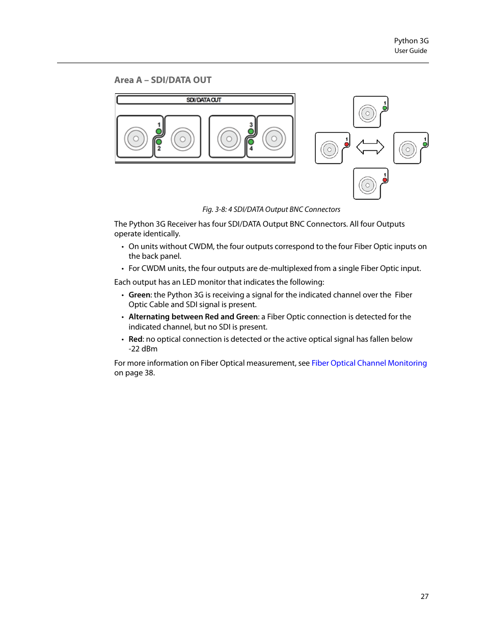 Area a – sdi/data out | Grass Valley Python 3G User Manual | Page 31 / 53