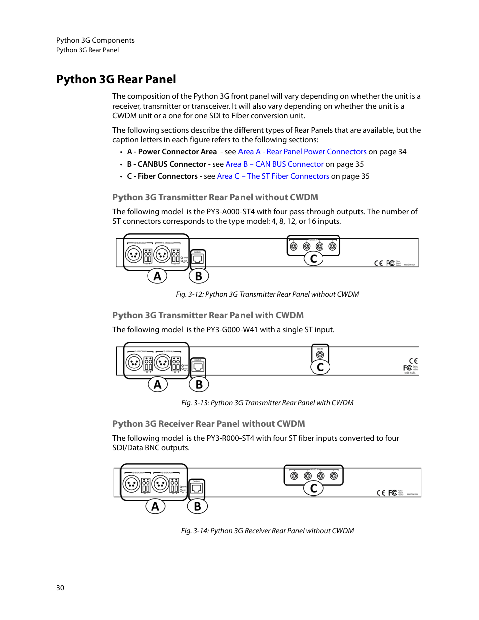 Python 3g rear panel | Grass Valley Python 3G User Manual | Page 34 / 53