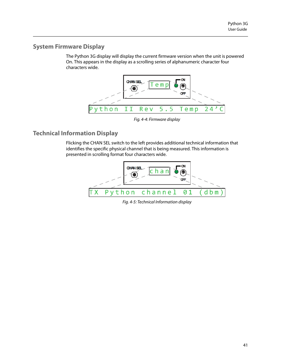 System firmware display, Technical information display | Grass Valley Python 3G User Manual | Page 45 / 53