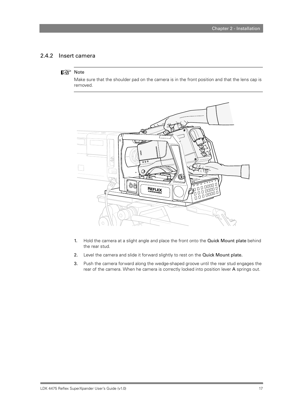 2 insert camera, Insert camera | Grass Valley LDK 4475 Reflex SuperXpander User Manual | Page 17 / 30