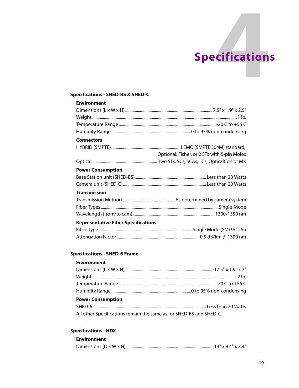 Specifications | Grass Valley SHED Jan 16 2015 User Manual | Page 23 / 25
