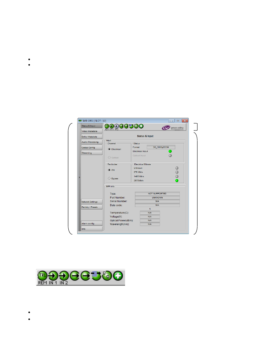 5 remote control using icontrol, 1 the icontrol graphic interface window, Remote control using icontrol | The icontrol graphic interface window, On 5) | Grass Valley SME-1901 v.1.20 User Manual | Page 13 / 37