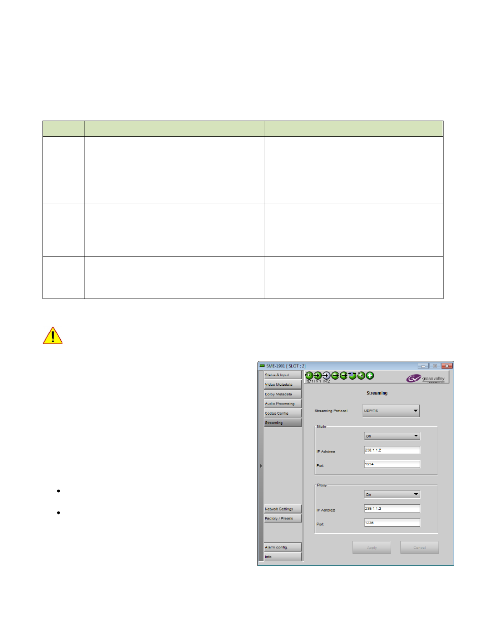 7 streaming panel, Streaming panel | Grass Valley SME-1901 v.1.20 User Manual | Page 21 / 37