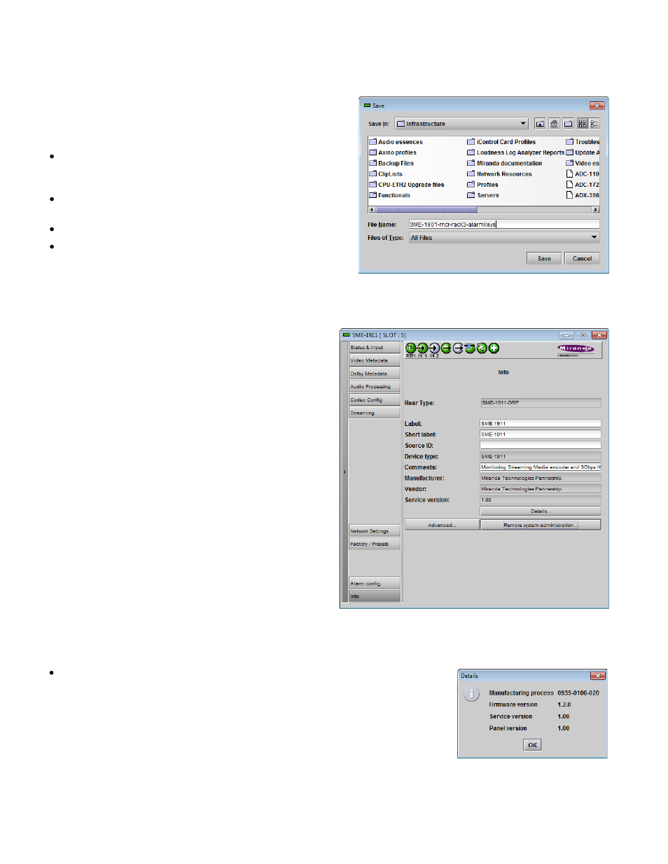 11 info panel, Info panel | Grass Valley SME-1901 v.1.20 User Manual | Page 28 / 37