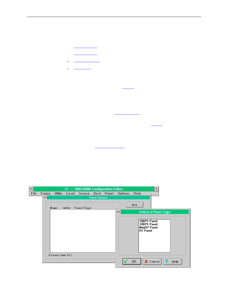 Panel configuration, All panel types, Panel configuration -15 | Grass Valley SMS-6000 Series User Manual | Page 78 / 126