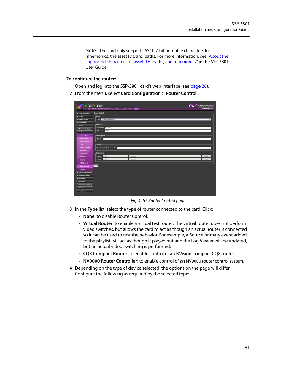 Grass Valley SSP-3801 Installation v.1.3 User Manual | Page 45 / 57