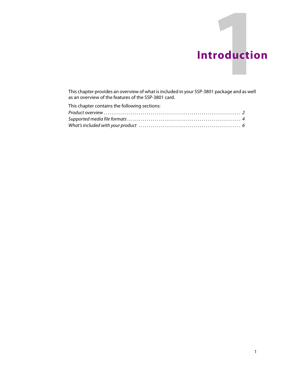 Introduction, 1 introduction | Grass Valley SSP-3801 Installation v.1.3 User Manual | Page 5 / 57