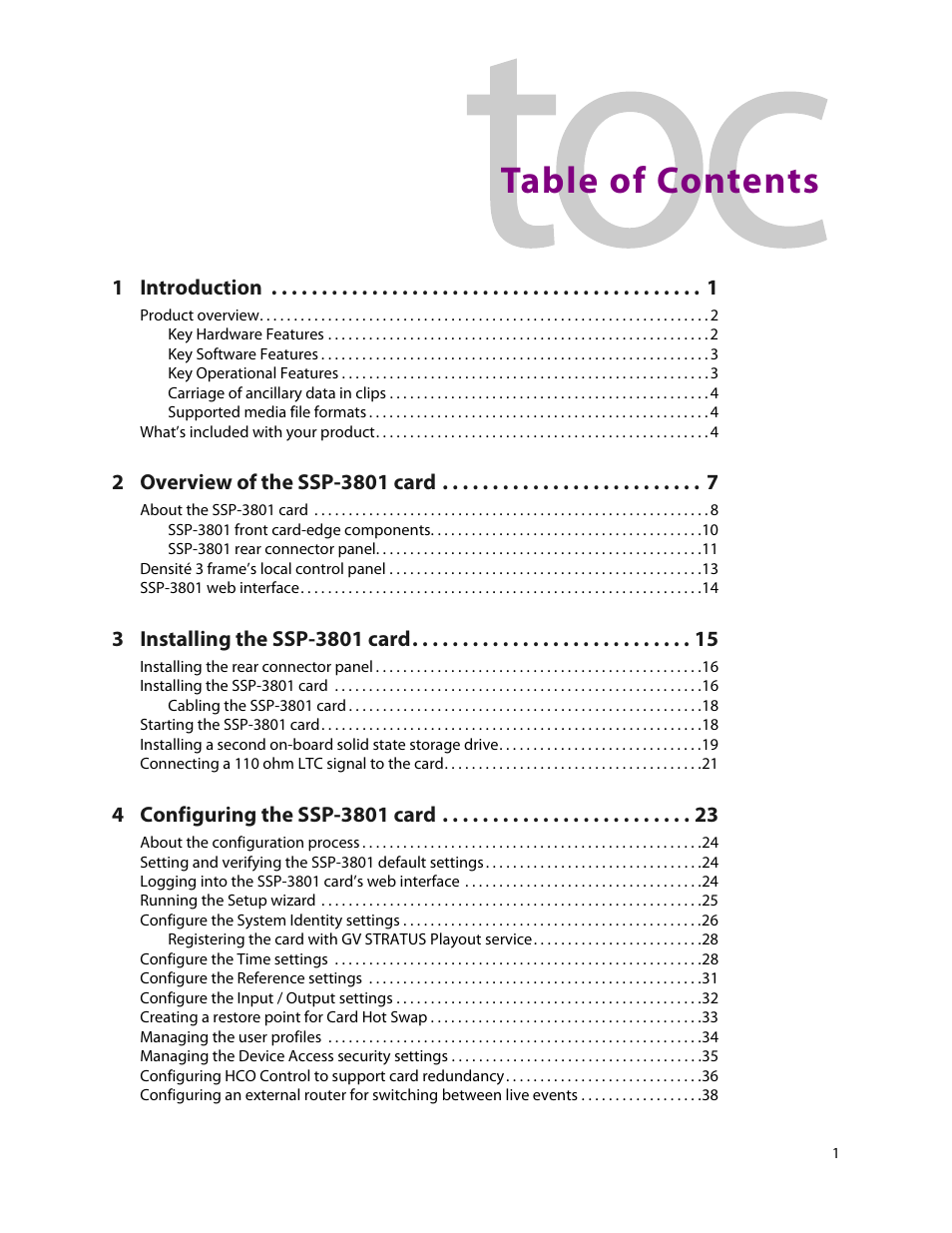 Grass Valley SSP-3801 Installation v.1.2 User Manual | Page 3 / 56