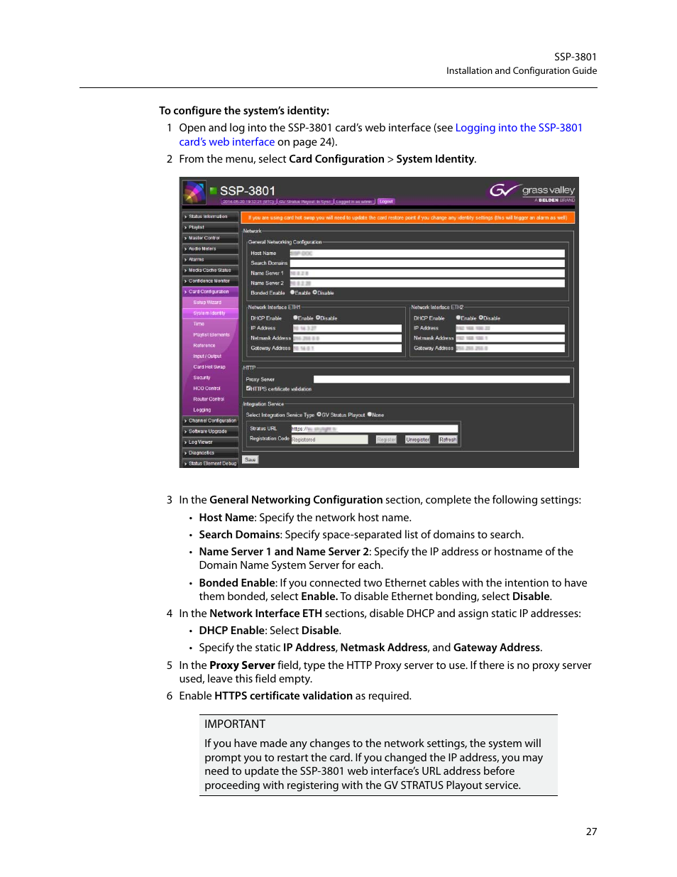 Grass Valley SSP-3801 Installation v.1.2 User Manual | Page 31 / 56