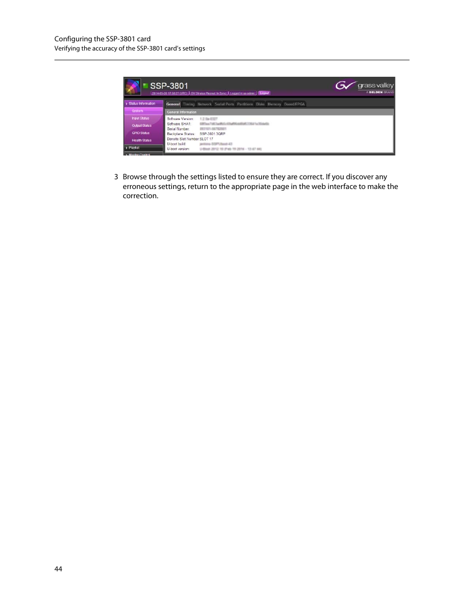 Grass Valley SSP-3801 Installation v.1.2 User Manual | Page 48 / 56