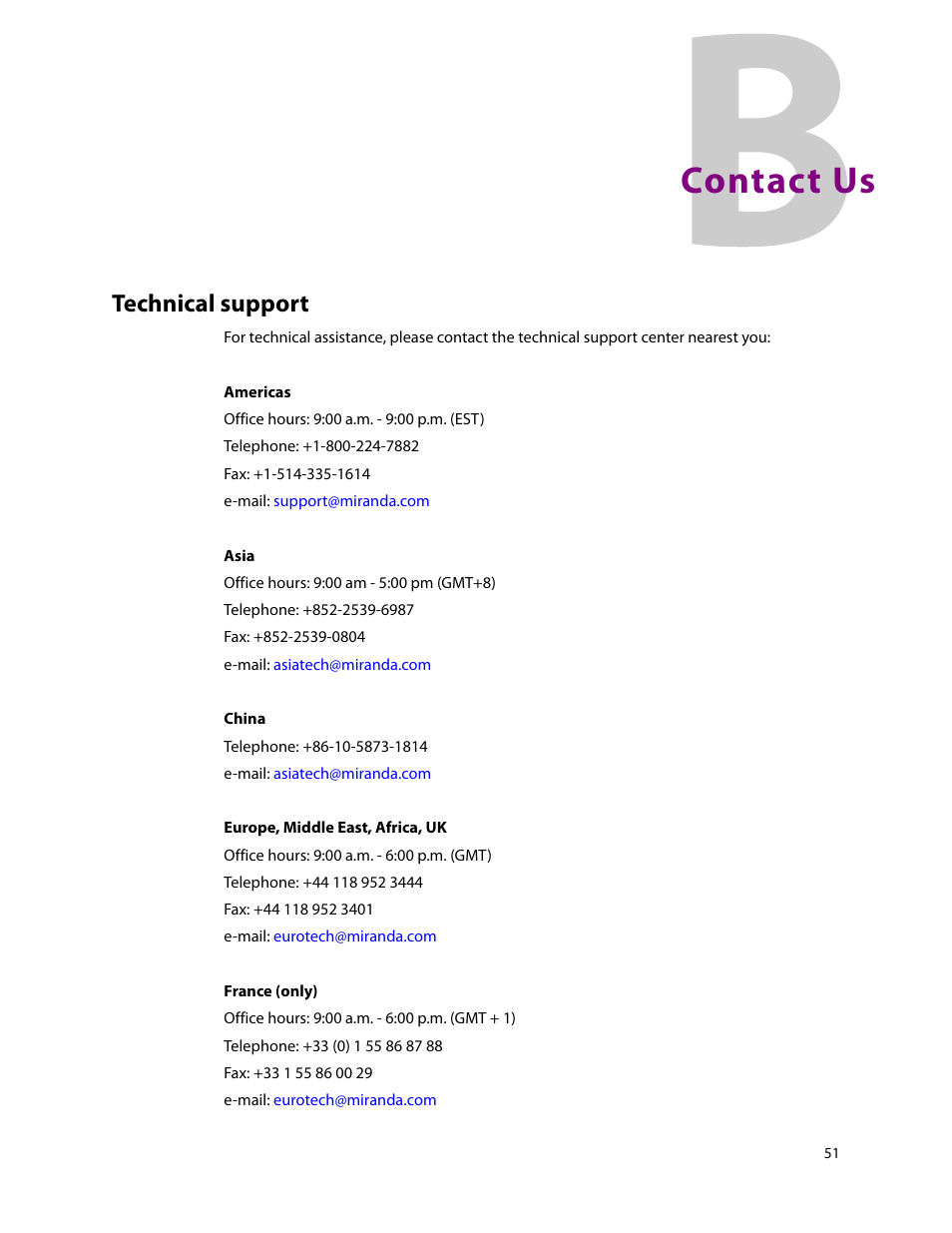 Contact us, Technical support, 5 contact us | Grass Valley SSP-3801 Installation v.1.2 User Manual | Page 55 / 56