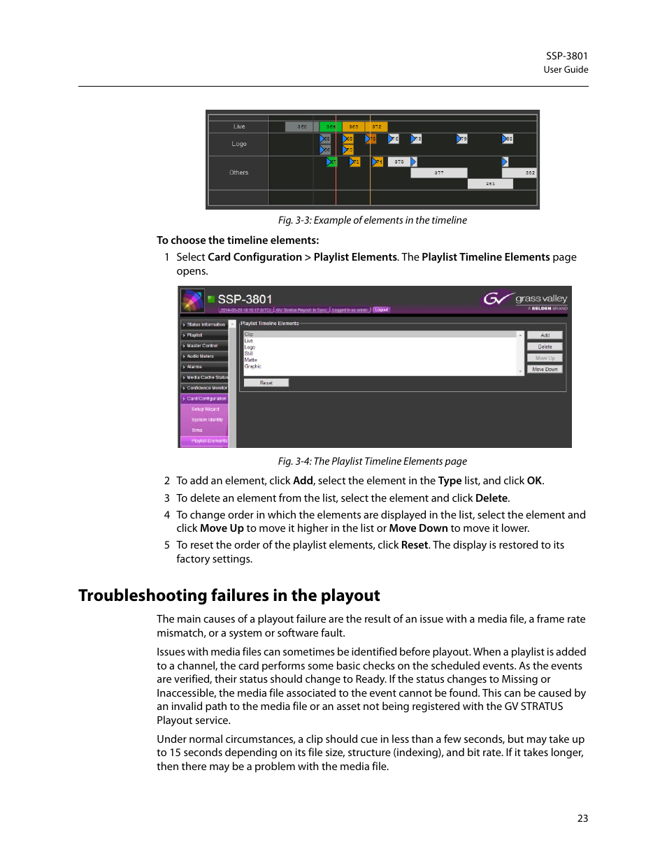Troubleshooting failures in the playout | Grass Valley SSP-3801 User Guide v.1.3 User Manual | Page 27 / 79
