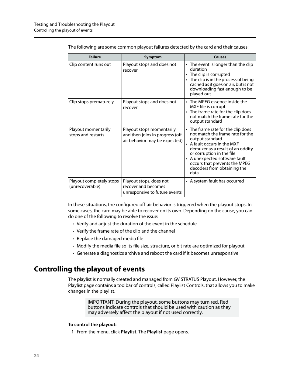 Controlling the playout of events | Grass Valley SSP-3801 User Guide v.1.3 User Manual | Page 28 / 79