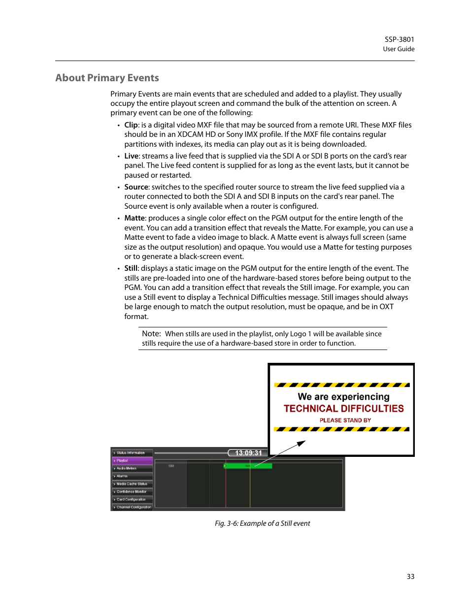 About primary events | Grass Valley SSP-3801 User Guide v.1.3 User Manual | Page 37 / 79