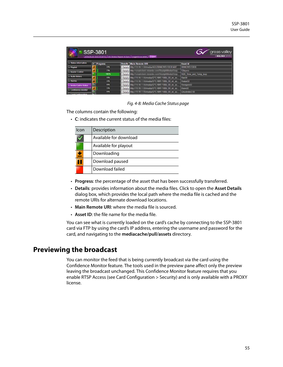 Previewing the broadcast | Grass Valley SSP-3801 User Guide v.1.3 User Manual | Page 59 / 79