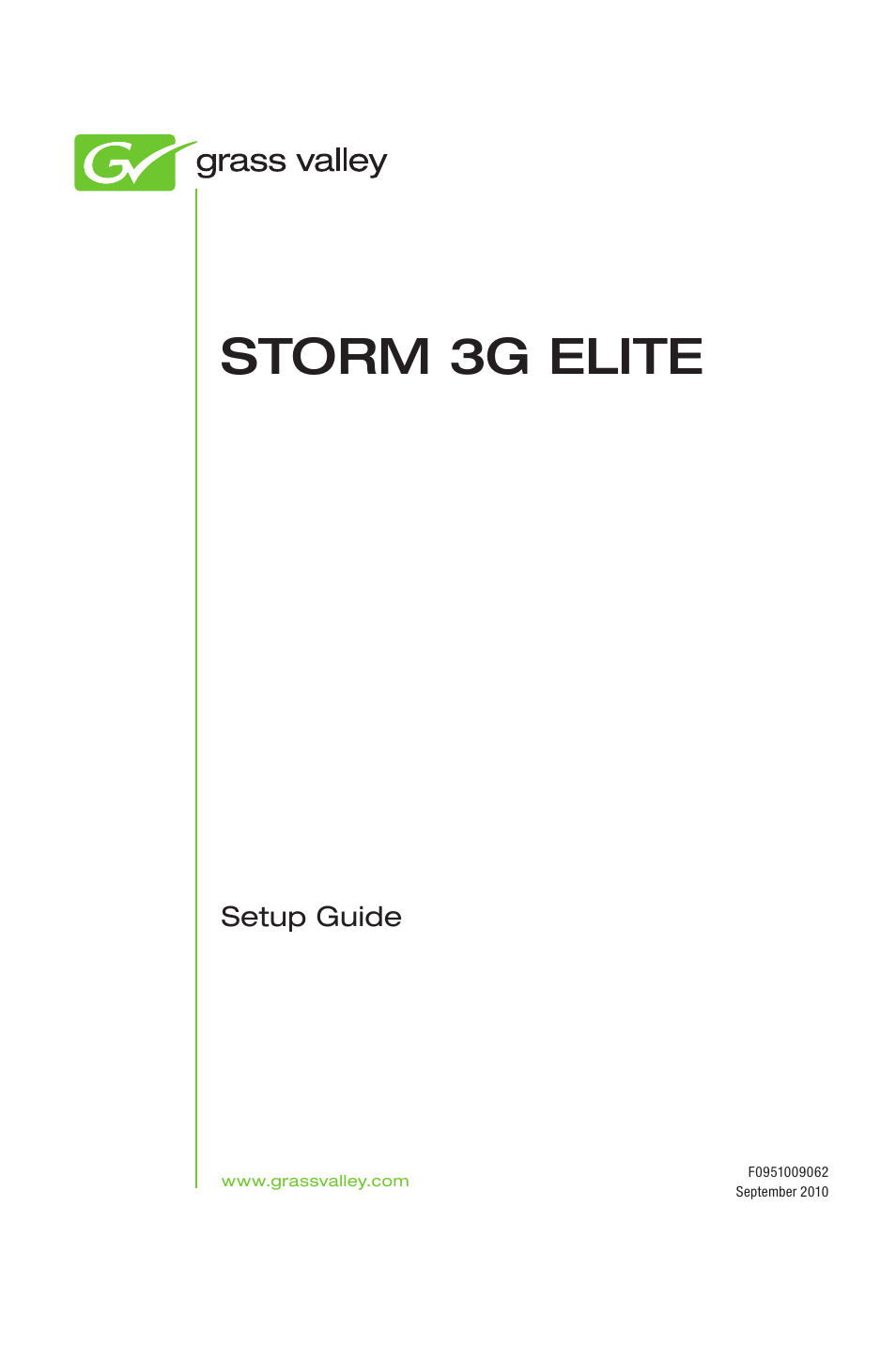 Grass Valley STORM 3G Elite User Manual | 77 pages