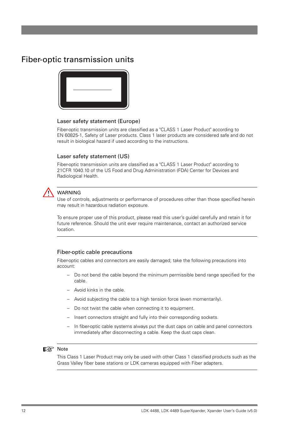 Fiber-optic transmission units | Grass Valley LDK 4488 User Manual | Page 12 / 46