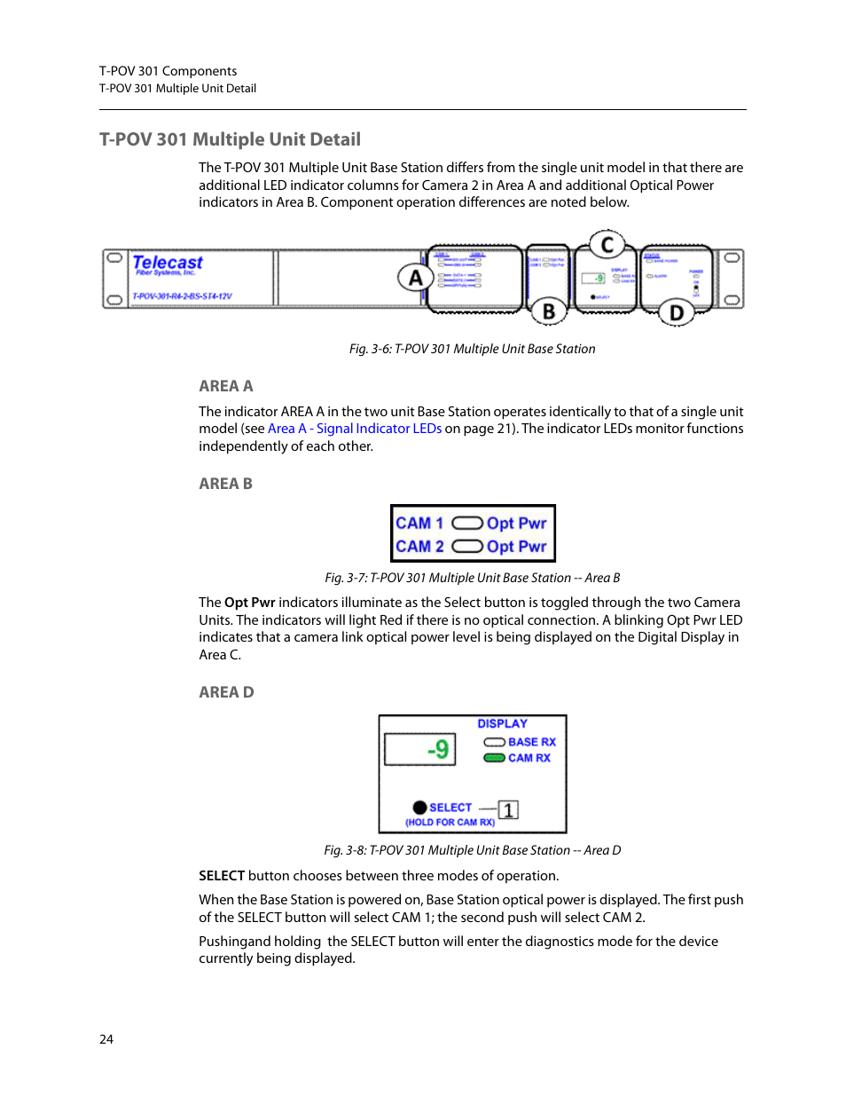 T-pov 301 multiple unit detail, Area a area b area d | Grass Valley T-POV Bidirectional Robotic User Manual | Page 30 / 89