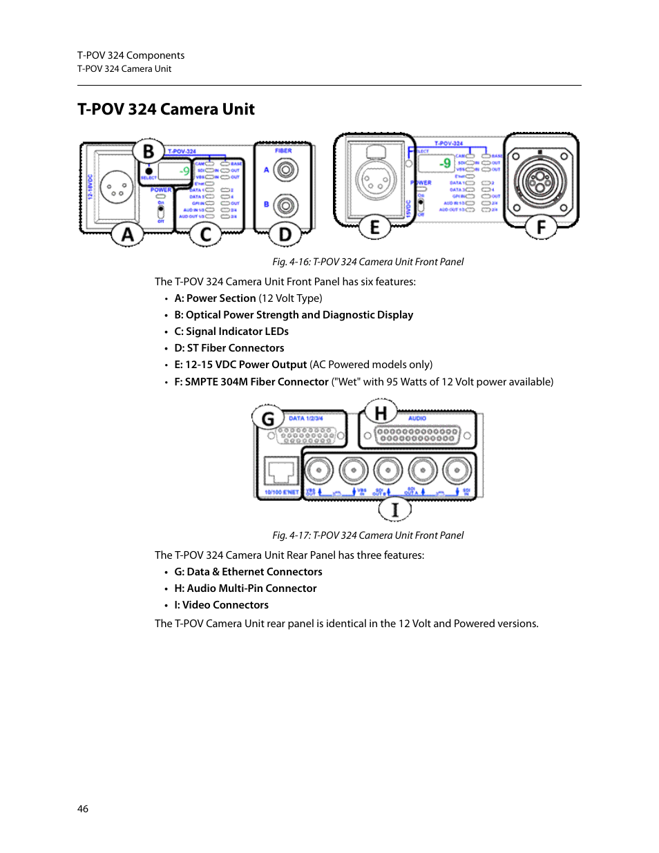 T-pov 324 camera unit | Grass Valley T-POV Bidirectional Robotic User Manual | Page 52 / 89