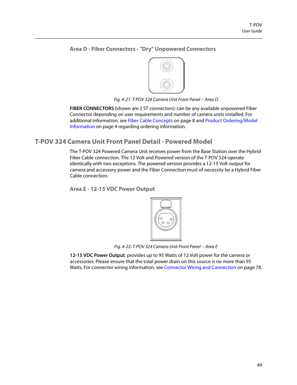 Area e - 12-15 vdc power output | Grass Valley T-POV Bidirectional Robotic User Manual | Page 55 / 89