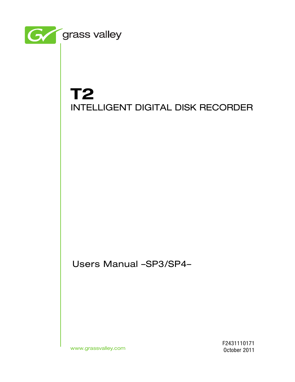 Grass Valley T2 Classic iDDR User Manual | 126 pages