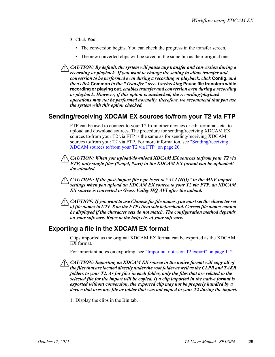 Exporting a file in the xdcam ex format | Grass Valley T2 Classic iDDR User Manual | Page 29 / 126
