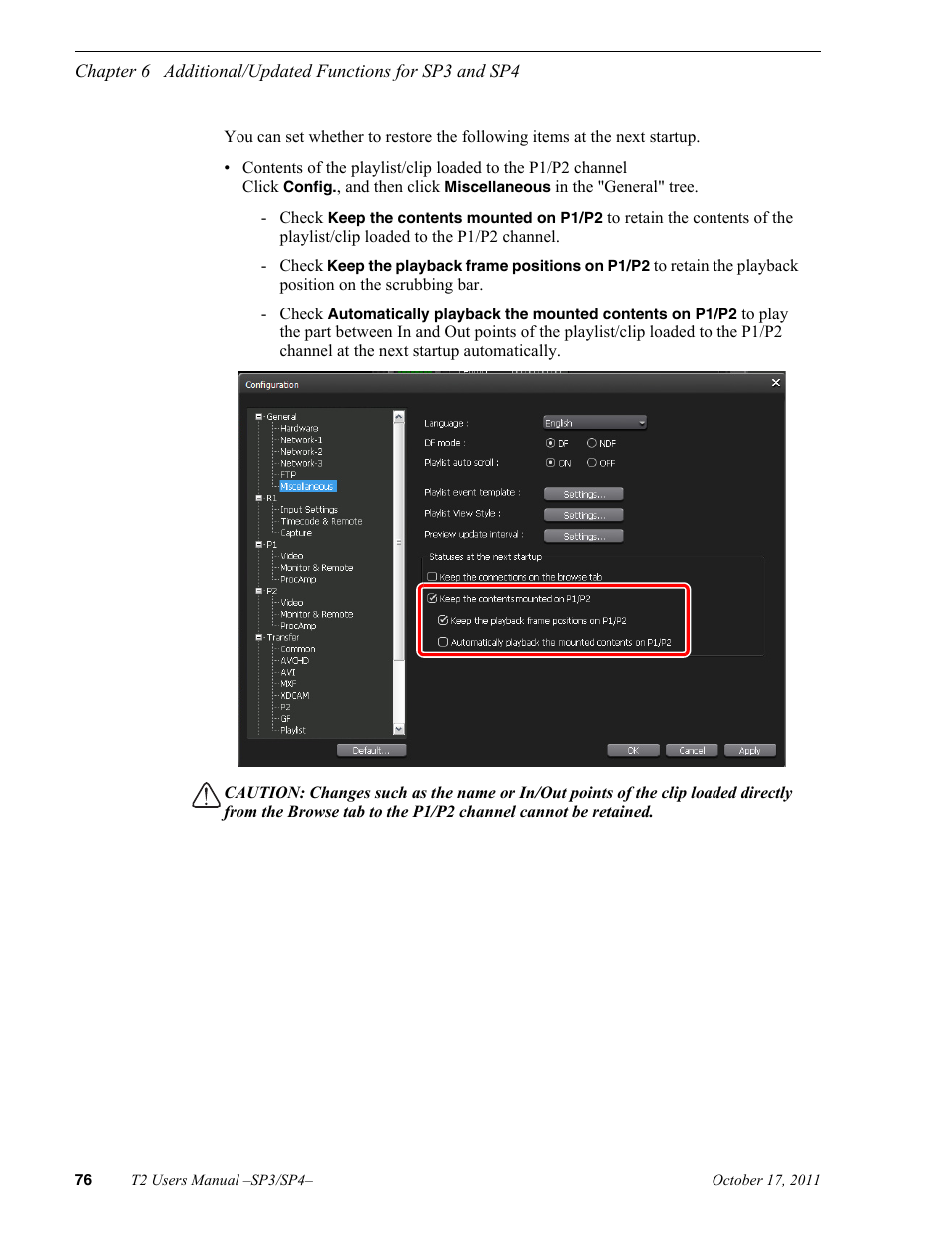 Grass Valley T2 Classic iDDR User Manual | Page 76 / 126