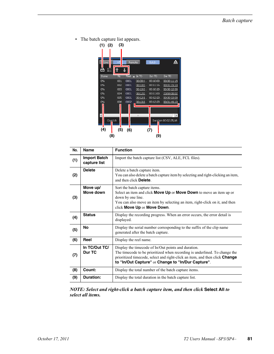 Batch capture | Grass Valley T2 Classic iDDR User Manual | Page 81 / 126