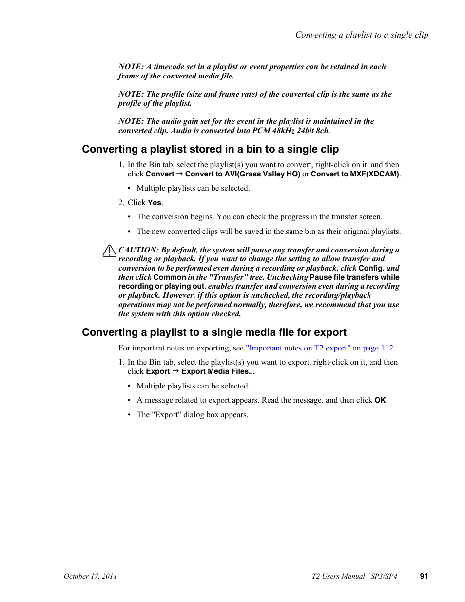 Grass Valley T2 Classic iDDR User Manual | Page 91 / 126
