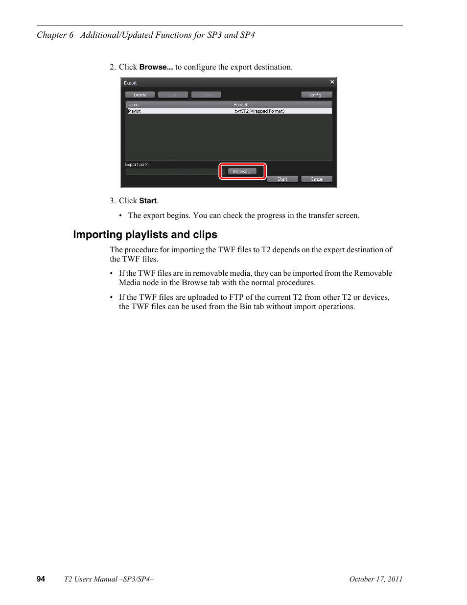 Importing playlists and clips | Grass Valley T2 Classic iDDR User Manual | Page 94 / 126