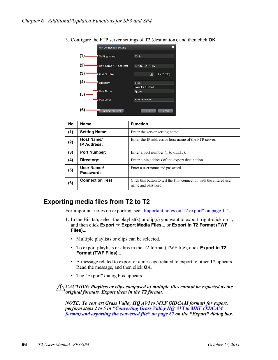 Exporting media files from t2 to t2 | Grass Valley T2 Classic iDDR User Manual | Page 96 / 126