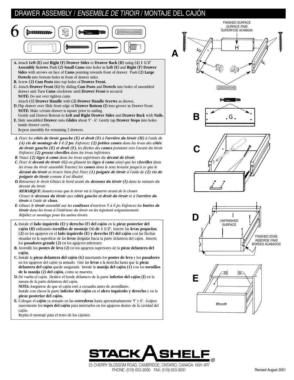 Ad e b c | Closet Maid Stackable Storage Organizer SSO3DW User Manual | Page 4 / 4