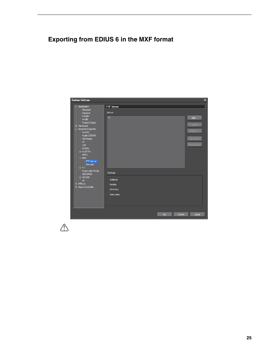 Exporting from edius 6 in the mxf format | Grass Valley T2 Classic iDDR Addendum User Manual | Page 25 / 65