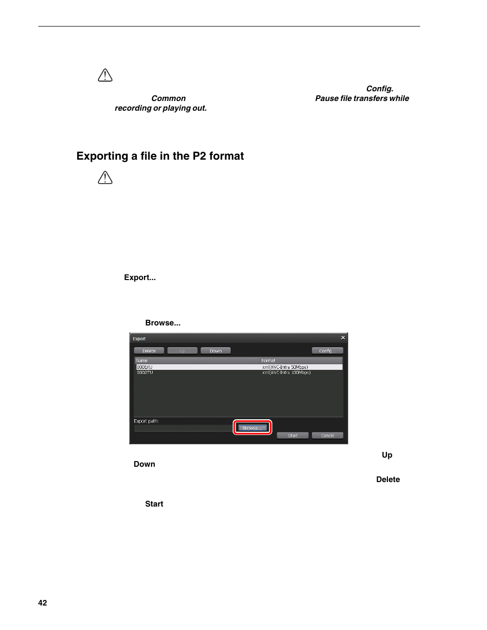 Exporting a file in the p2 format | Grass Valley T2 Classic iDDR Addendum User Manual | Page 42 / 65