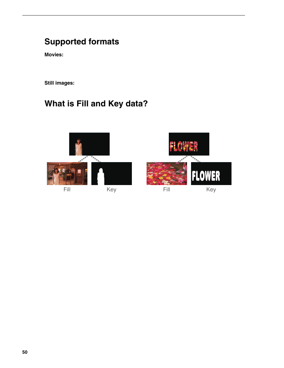 Supported formats, What is fill and key data | Grass Valley T2 Classic iDDR Addendum User Manual | Page 50 / 65